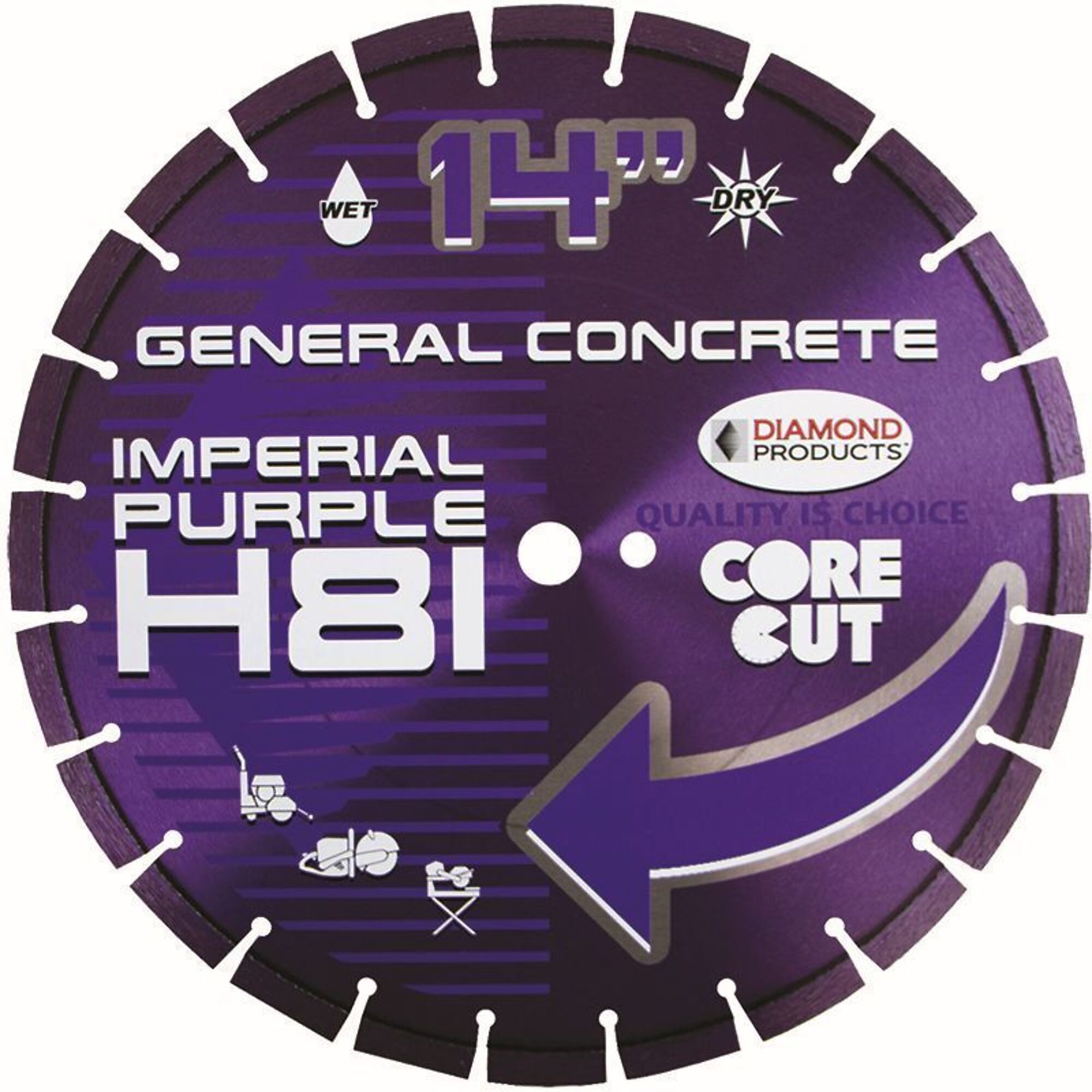 Diamond Imperial Purple High Speed Blade — 16in. x 0.125in. x 1in., Model# 96480
